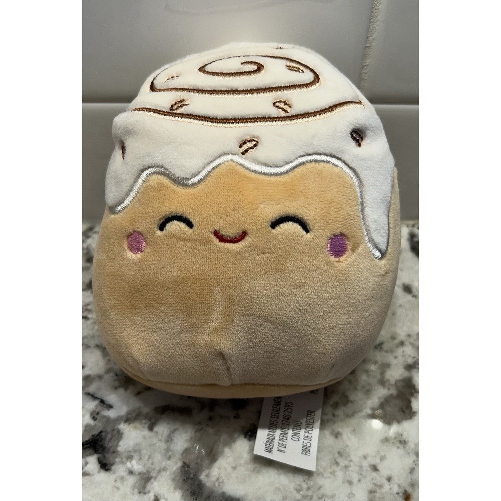 Squishmallow 5" Chanel Cinnamon Roll Tan White Sweet Foodie Plush Kellytoy